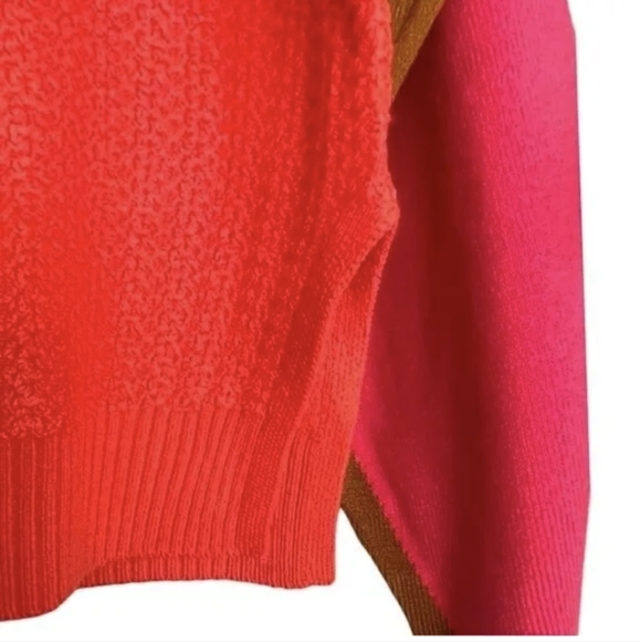 NWT French Connection Milla Vhari Color Block Mock Neck Sweater Sz XL - Picture 10 of 11